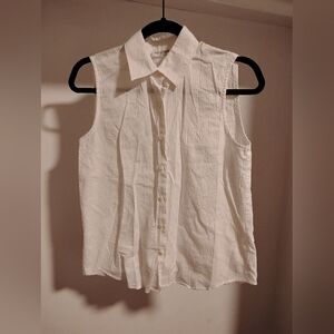 Ann Taylor Vintage White Sleeveless Top
